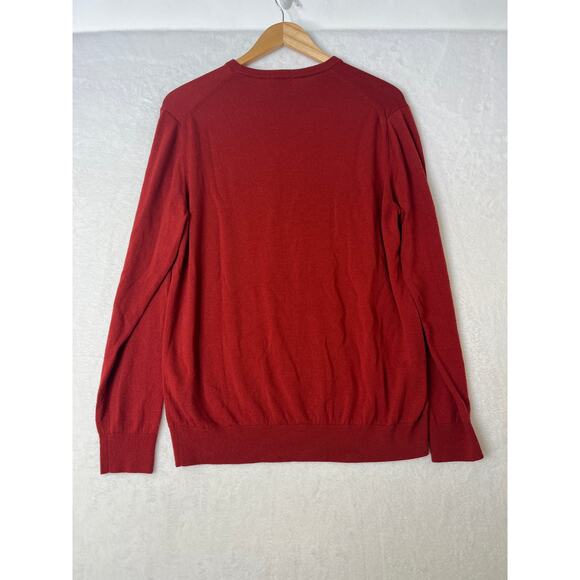 UNIQLO 100% Wool Maroon Crewneck Sweater Holiday Preppy Minimalist Gilmore Girls - Picture 7 of 7